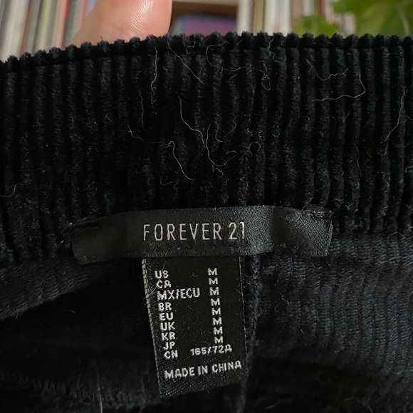 Black “Corduroy” Midi Skirt with Slit - Picture 3 of 3